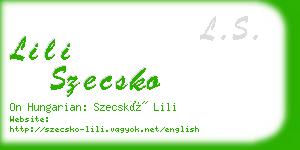 lili szecsko business card